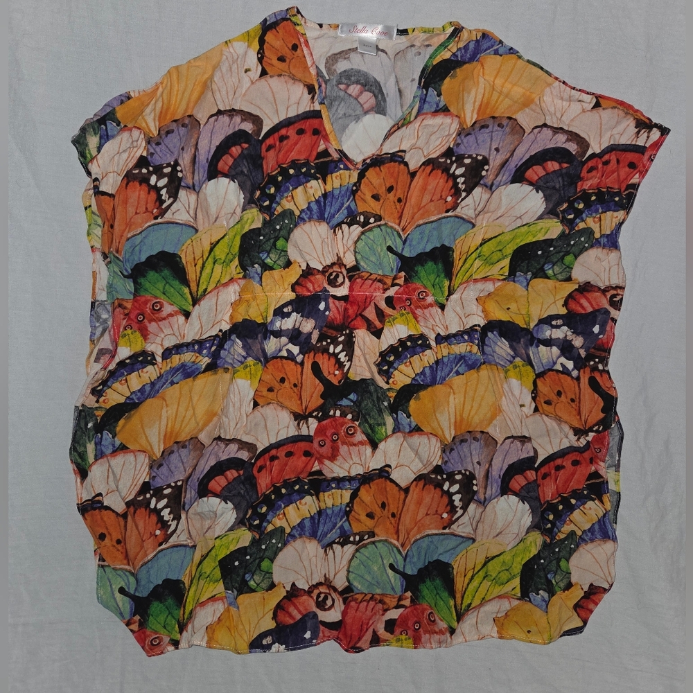 Stella Cove Butterfly & Floral Print Multicolor Coverup 2 Years